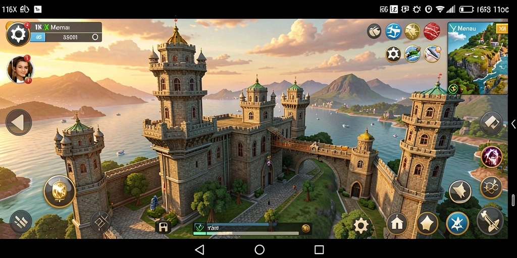 Tangkapan layar memperlihatkan gameplay epik dari 116X dengan berbagai menara dan strategi.