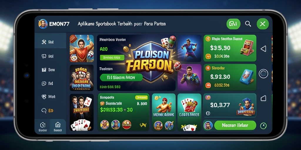 Tampilan gameplay aplikasi Sportsbook EMON77 yang menarik.