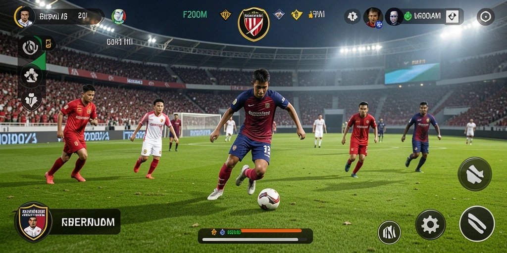Tampilan gameplay F200M yang menegangkan dan seru di lapangan.
