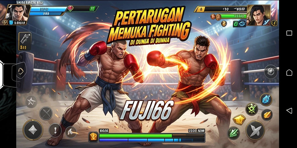 Screenshot dari gameplay <strong>FUJI66</strong> dengan karakter bertarung sempurna.
