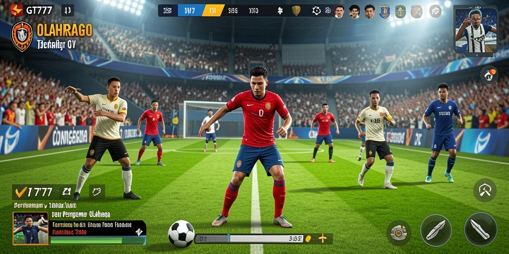 Screenshot menunjukkan momen seru dari gameplay olahraga GT777.