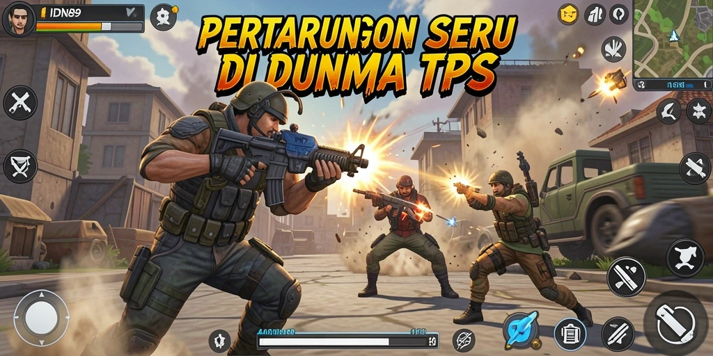 Screenshot utama IDN89 yang menampilkan aksi menegangkan di arena TPS.