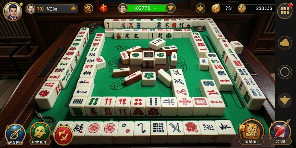 Screenshot permainan KG778 yang menampilkan gameplay Mahjong yang menarik.