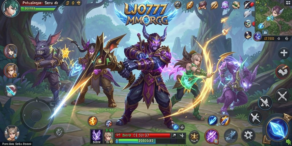 Tangkapan layar dari gameplay LJO777 yang menampilkan pertarungan epik.