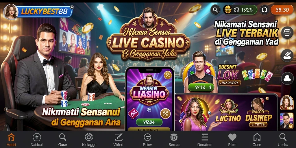 Screenshot LUCKYBEST88 menampilkan gameplay Live Casino yang mendebarkan.