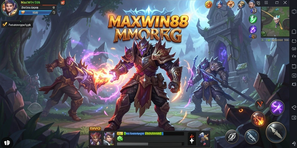 Screenshot gameplay menunjukkan pertarungan seru di MAXWIN88.