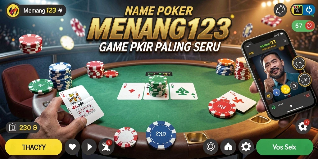 Tampilan menarik dari gameplay Poker di MENANG123.