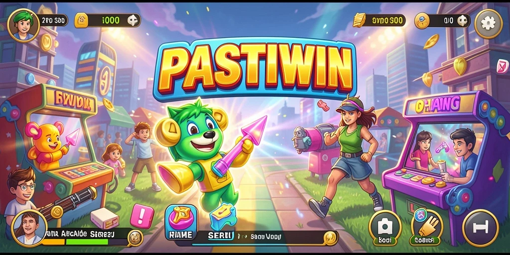 Screenshot PASTIWIN menampilkan aksi seru dalam gameplay arcade.