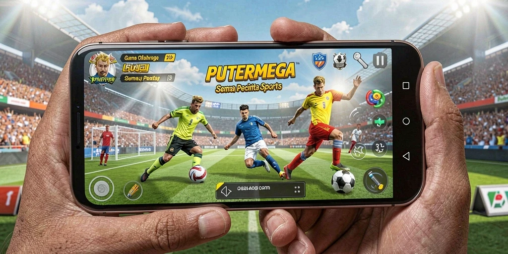 Tangkapan layar menunjukkan aksi mendebarkan dalam game olahraga.