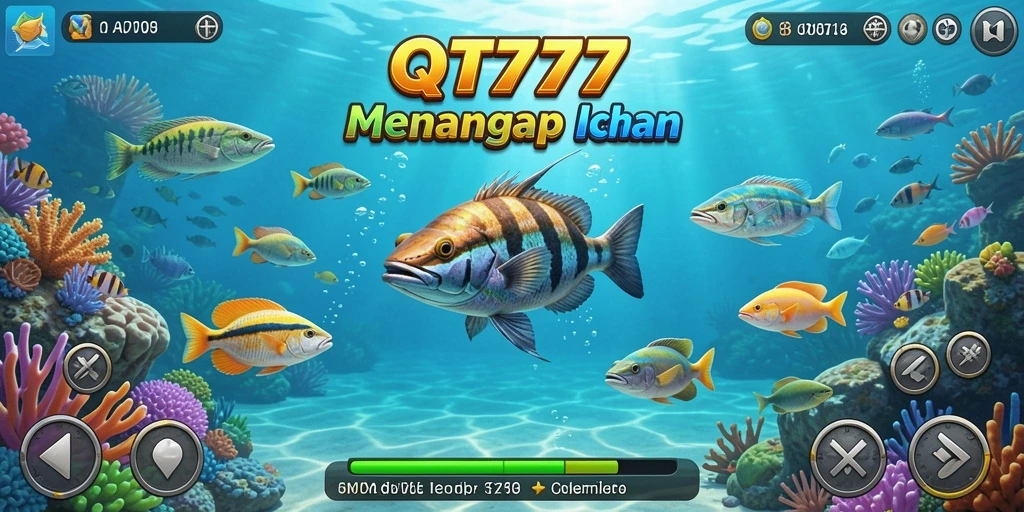 Tampilan gameplay QT777 yang menampilkan petualangan memancing yang menyenangkan.