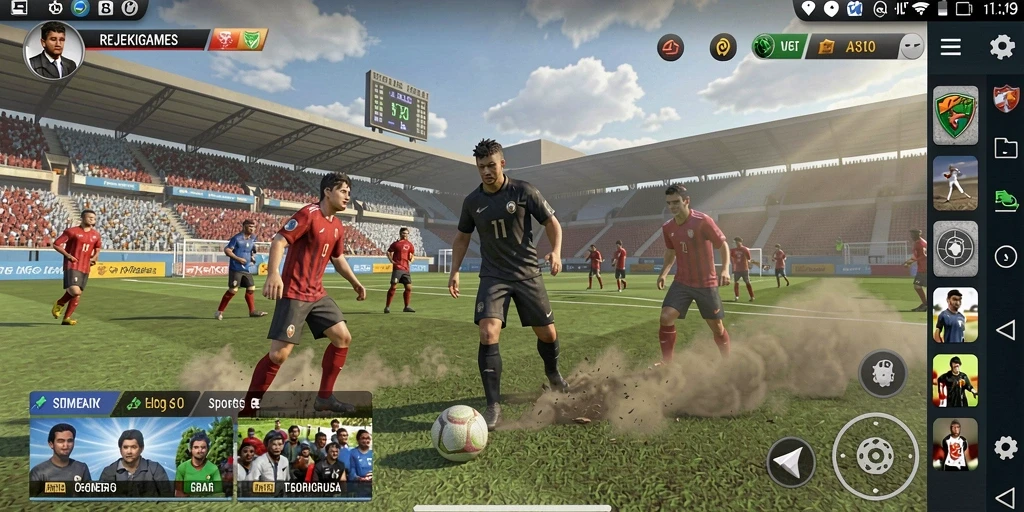 Tampilan gameplay seru dari REJEKIGAMES dengan aksi olahraga yang mendebarkan.