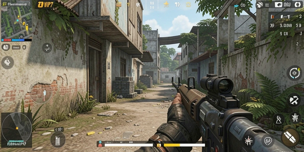 Tangkapan layar menampilkan aksi seru gameplay RSNVIP7 dalam mode FPS.