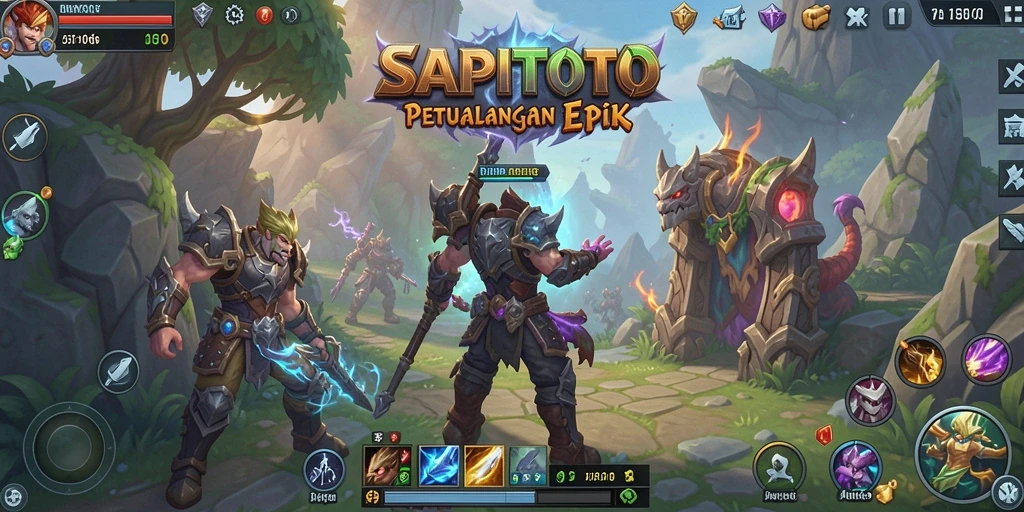 Screenshot yang menunjukkan aksi seru dalam gameplay ARPG SAPITOTO.