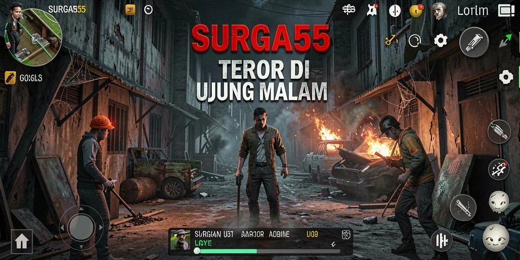 Tampilan menegangkan dari gameplay SURGA55 saat menjelajahi lorong gelap.