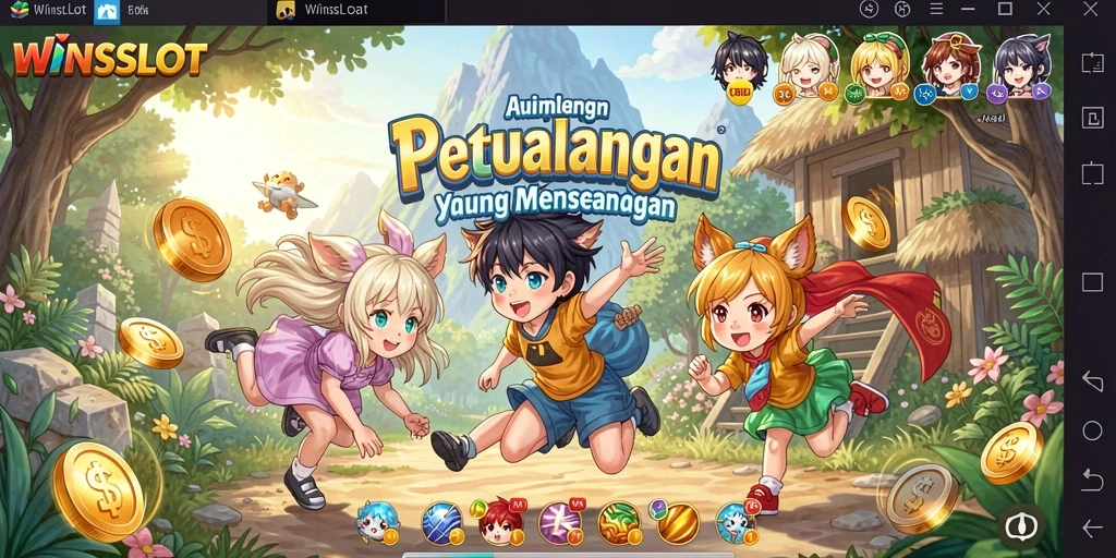 Tampilan gameplay <strong>WINSLOT</strong> yang penuh warna dan karakter menarik.